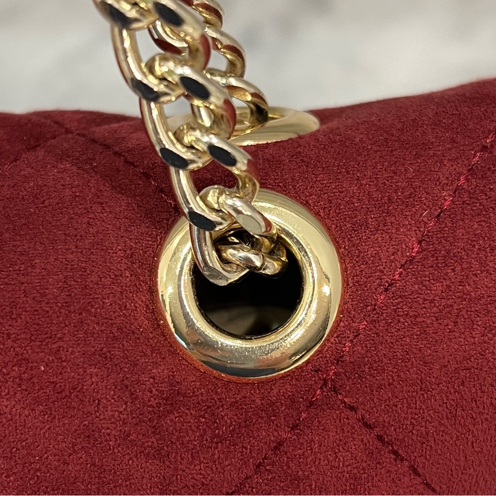 INC International Concepts Burgundy Velvet Ajae Quilted Crossbody/Should… - Picture 13 of 16